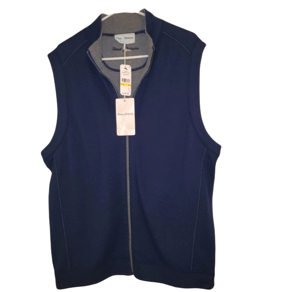 SOLD (Mercari) Tommy Bahama Vest Reversable Blue Grey Medium Collared